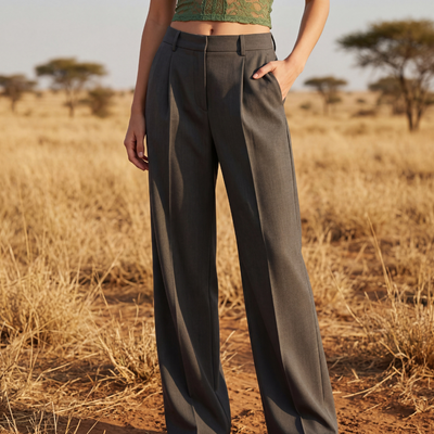 Elegant Palazzo Pants - Charcoal grey