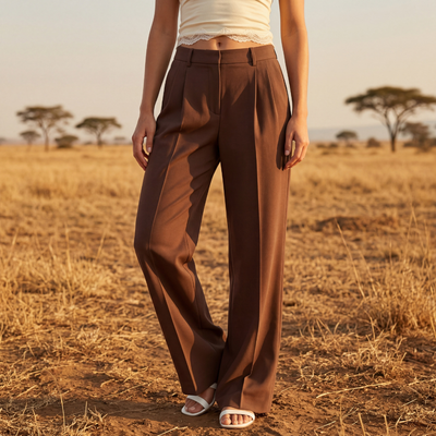 Elegant Palazzo Pants - Chocolate brown