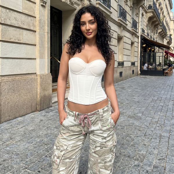Sculpted Corset Top - white