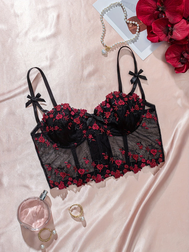 Taelira Mesh Bralette – black