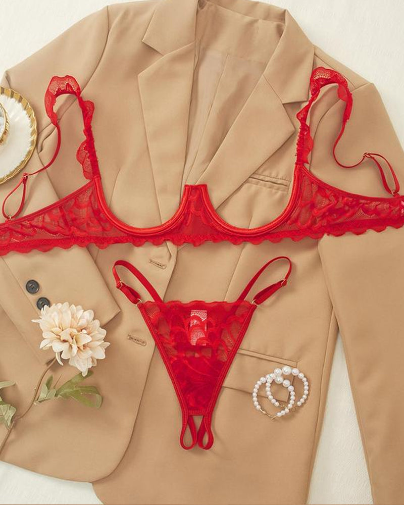 Selvaria Lace Set – red