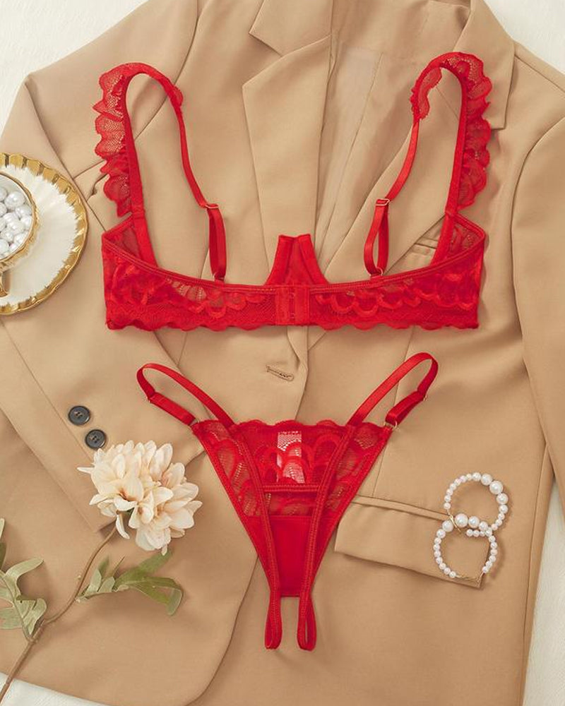 Selvaria Lace Set – red