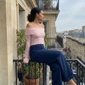 Off shoulder lace top - pink