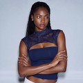 Sleeveless Lace Top - blue