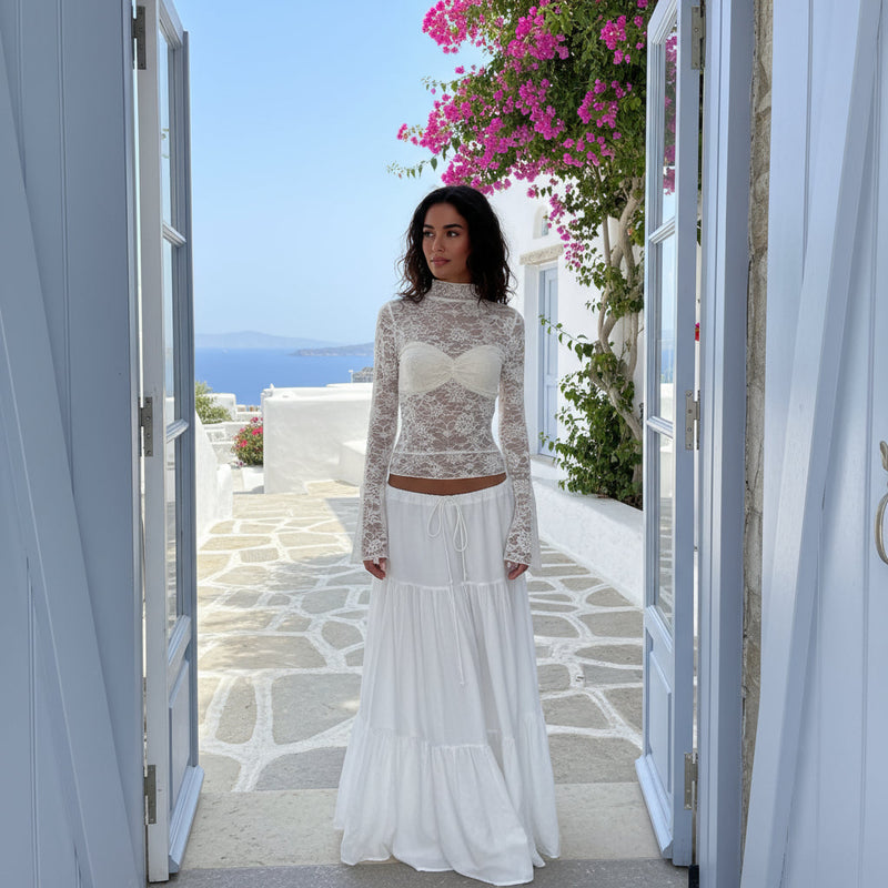 Ethereal Lace Top - cream