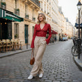 Refined Lace Top - dark red