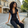 Serene Lace Tee - black