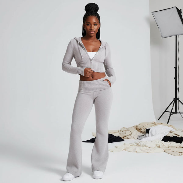 Ribbed Lounge Set - grey