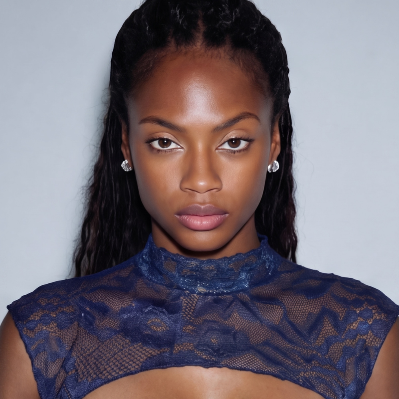 Sleeveless Lace Top - blue