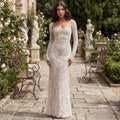 Seliora - Shoulder-On Floral Lace Maxi Dress