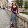 Soft Lace Trim Top - Burgundy