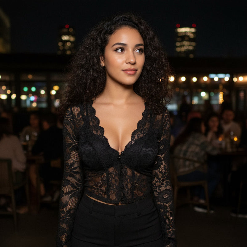 Glamour Lace Top - black