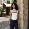 Sleeveless Lace Top - white