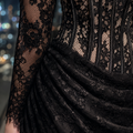 Calirae - Corset Tie-Up Mesh Mini Dress