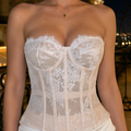 Strapless Lace Bustier Corset - white