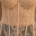 Lace-Up Corset Top - Beige