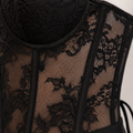 Lace-Up Corset Top - Black