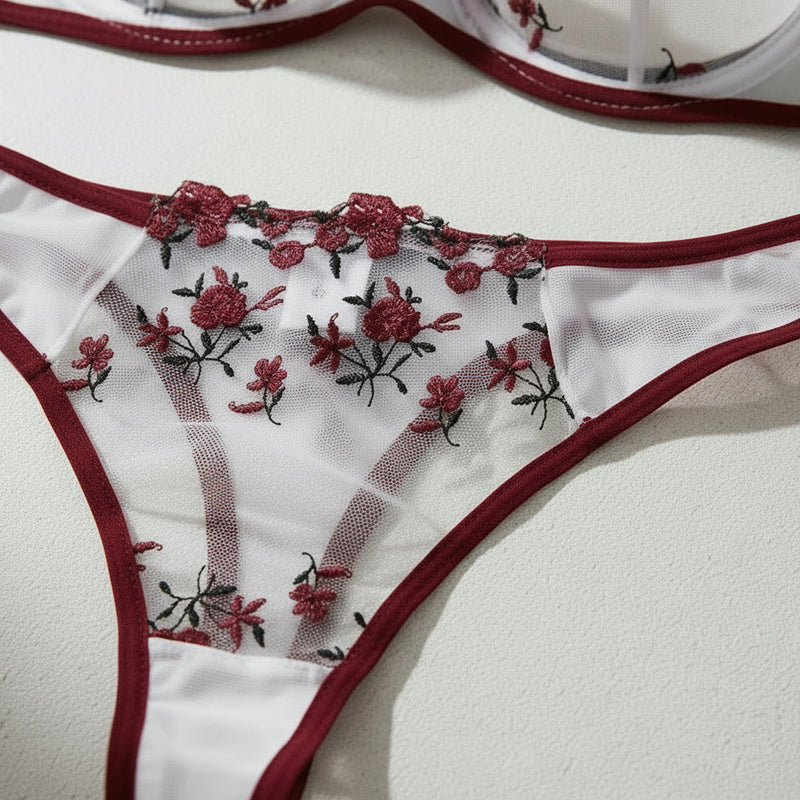 Calyra Rose Set – white burgundy