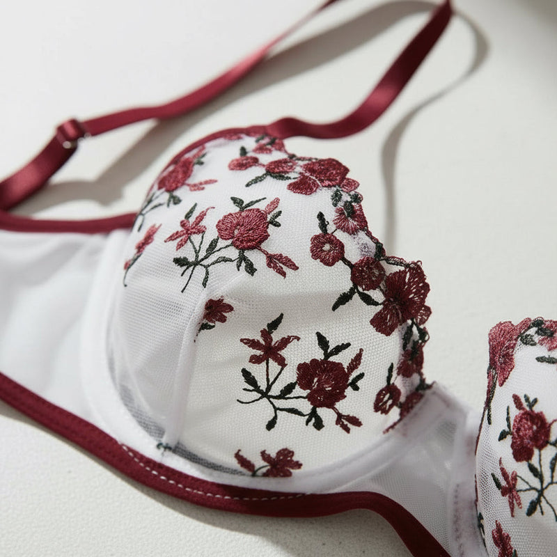 Calyra Rose Set – white burgundy