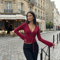 Elegant Fit Top - dark red