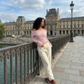 Off shoulder lace top - pink