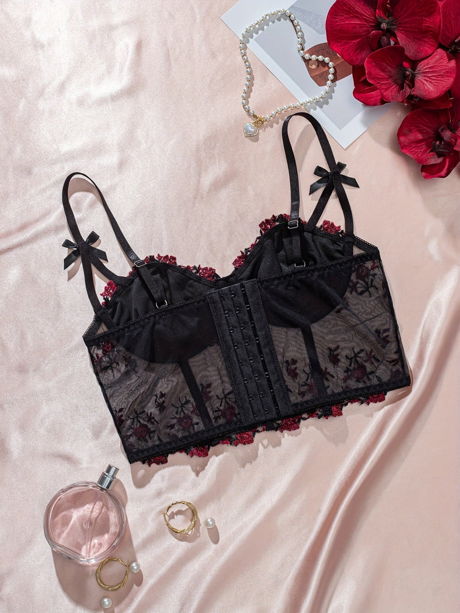 Taelira Mesh Bralette – black
