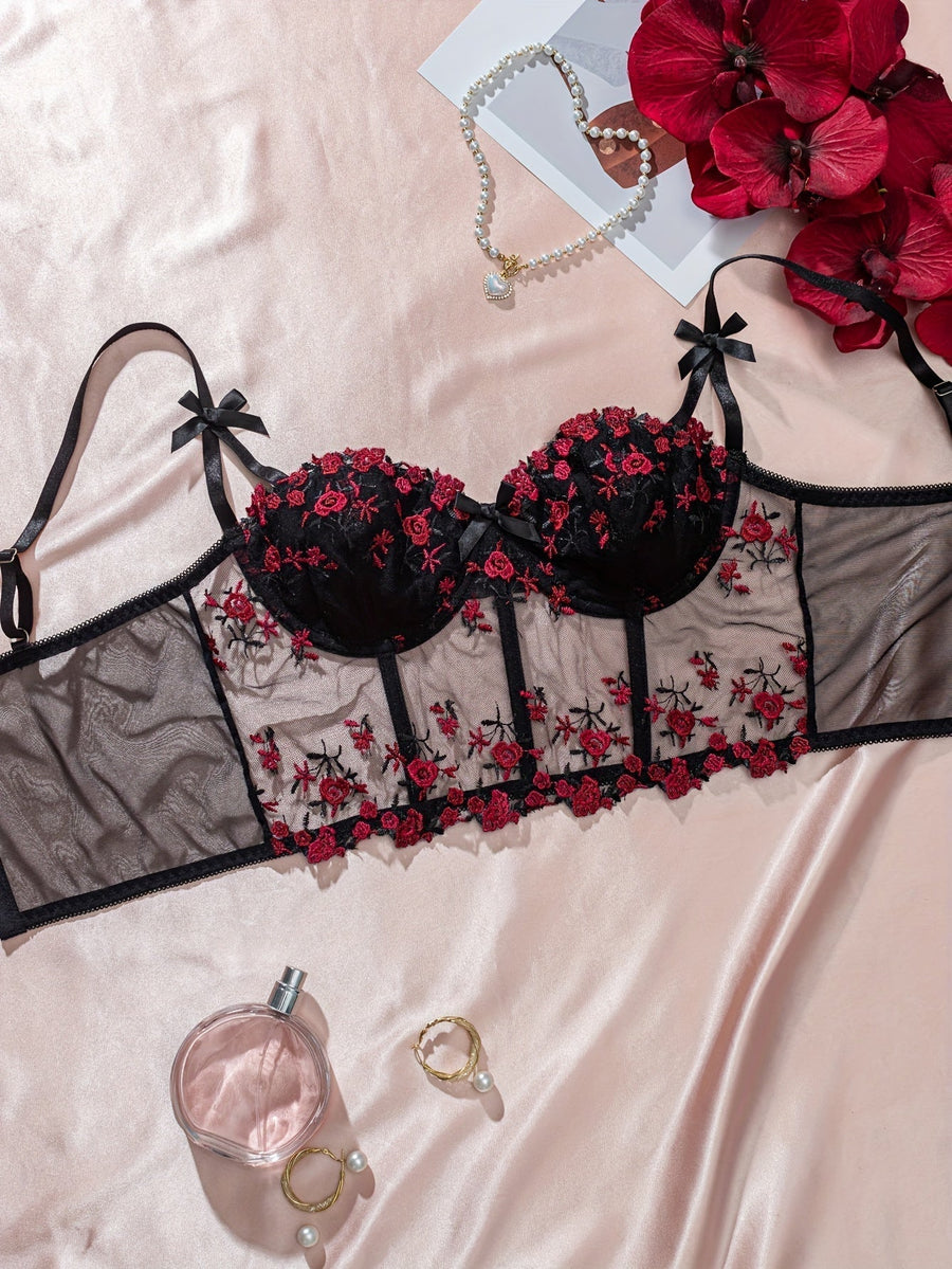 Taelira Mesh Bralette – black