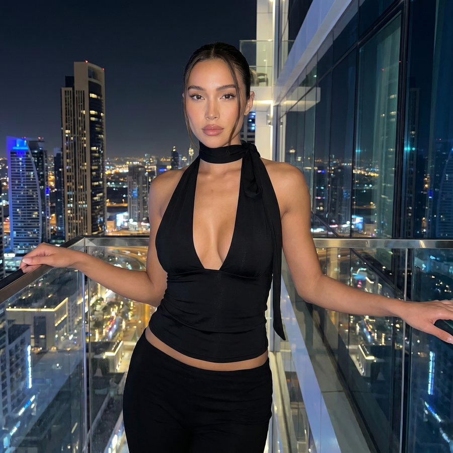 Midnight Tie Top - black