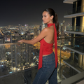 Midnight Tie Top - red