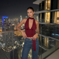 Midnight Tie Top - burgundy