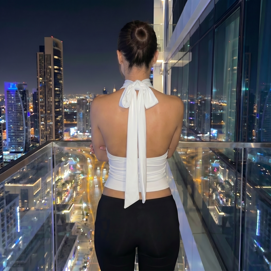 Midnight Tie Top - white