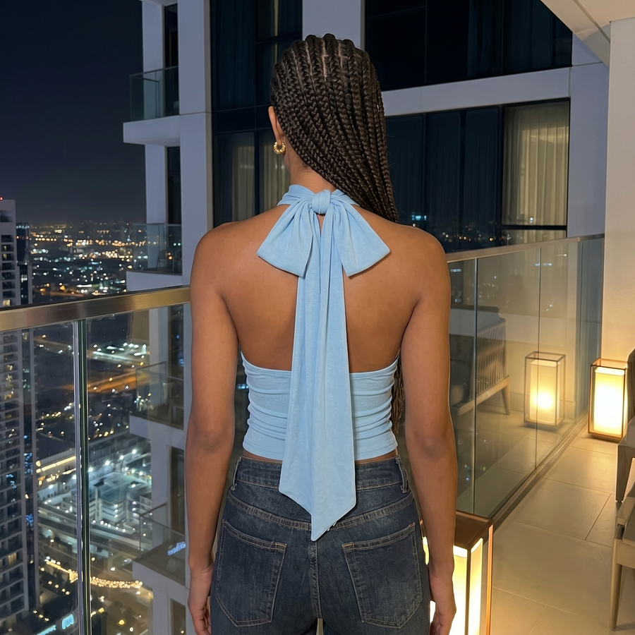 Midnight Tie Top - blue