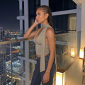 Midnight Tie Top - khaki
