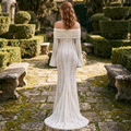 Viraya - Off-Shoulder Crochet Lace Maxi Dress