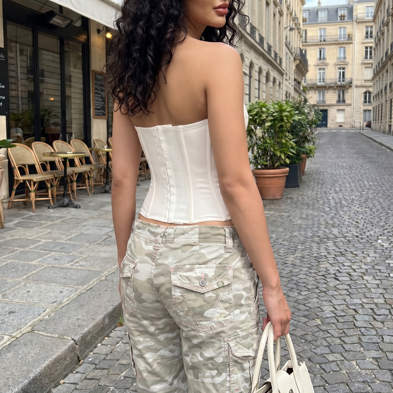 Sculpted Corset Top - white